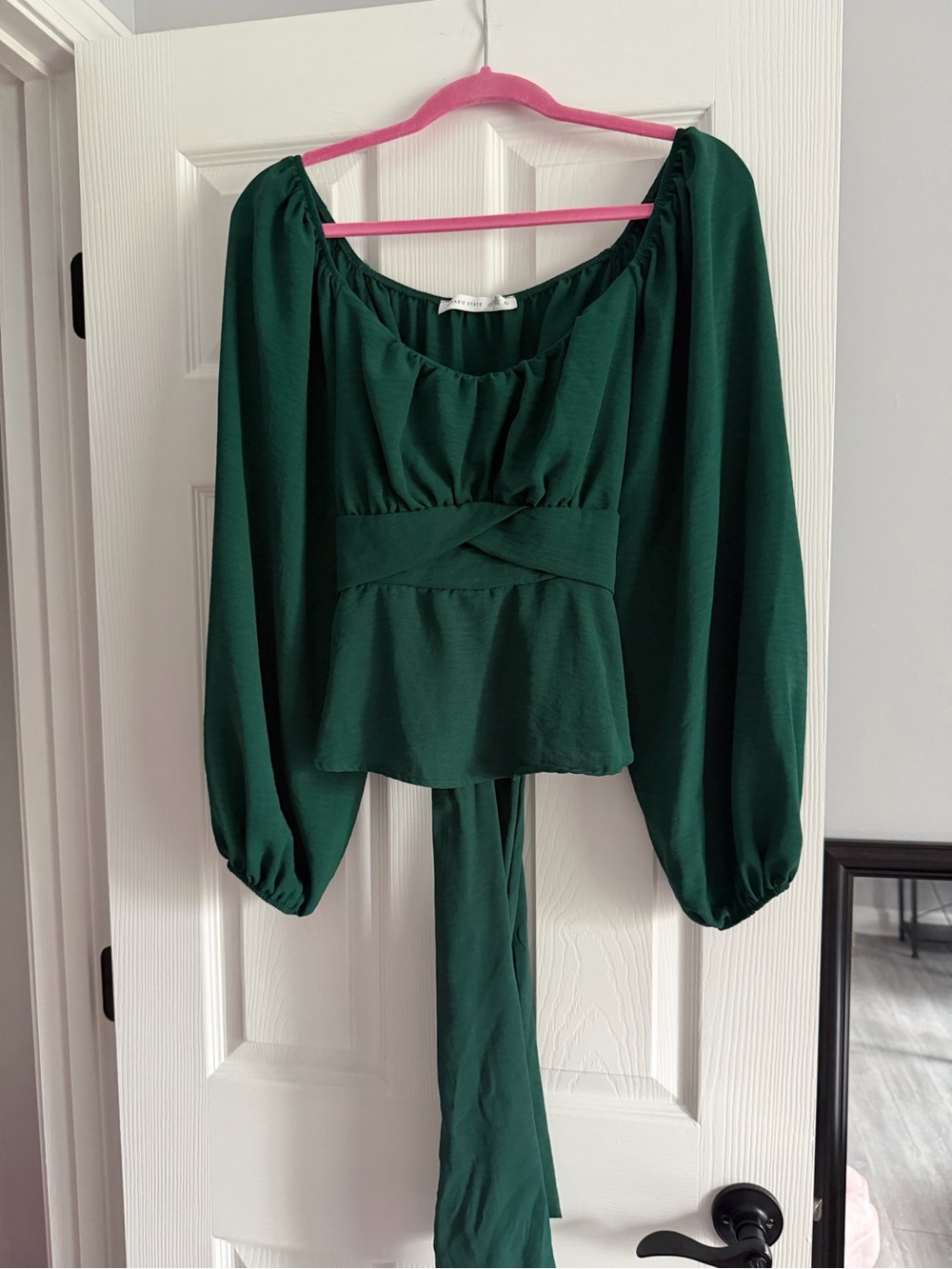 Altar'd State Emerald Green Peplum Blouse
